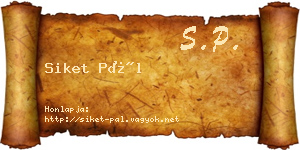 Siket Pál névjegykártya